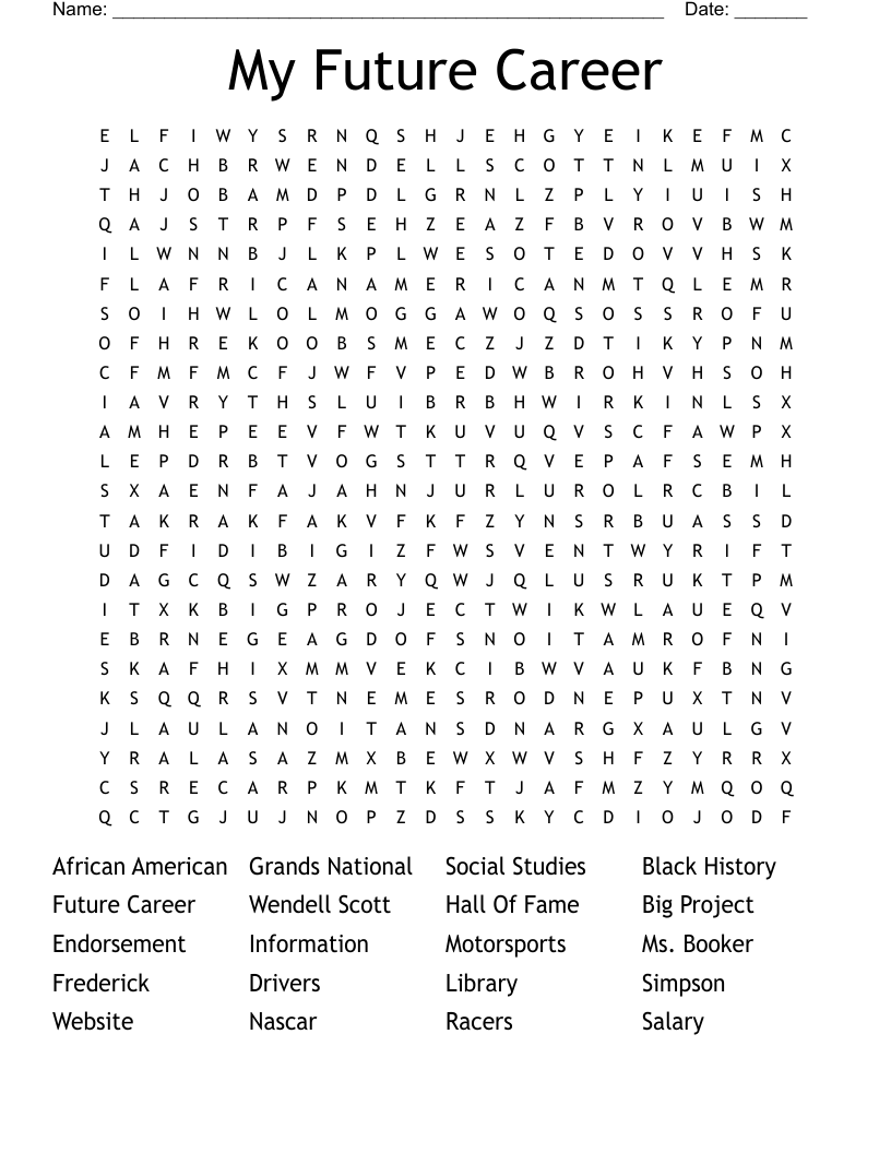 My Future Career Word Search