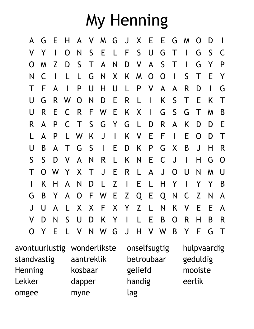 My Henning Word Search