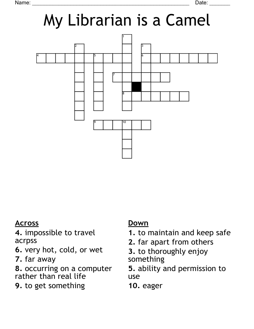 My Librarian is a Camel Crossword