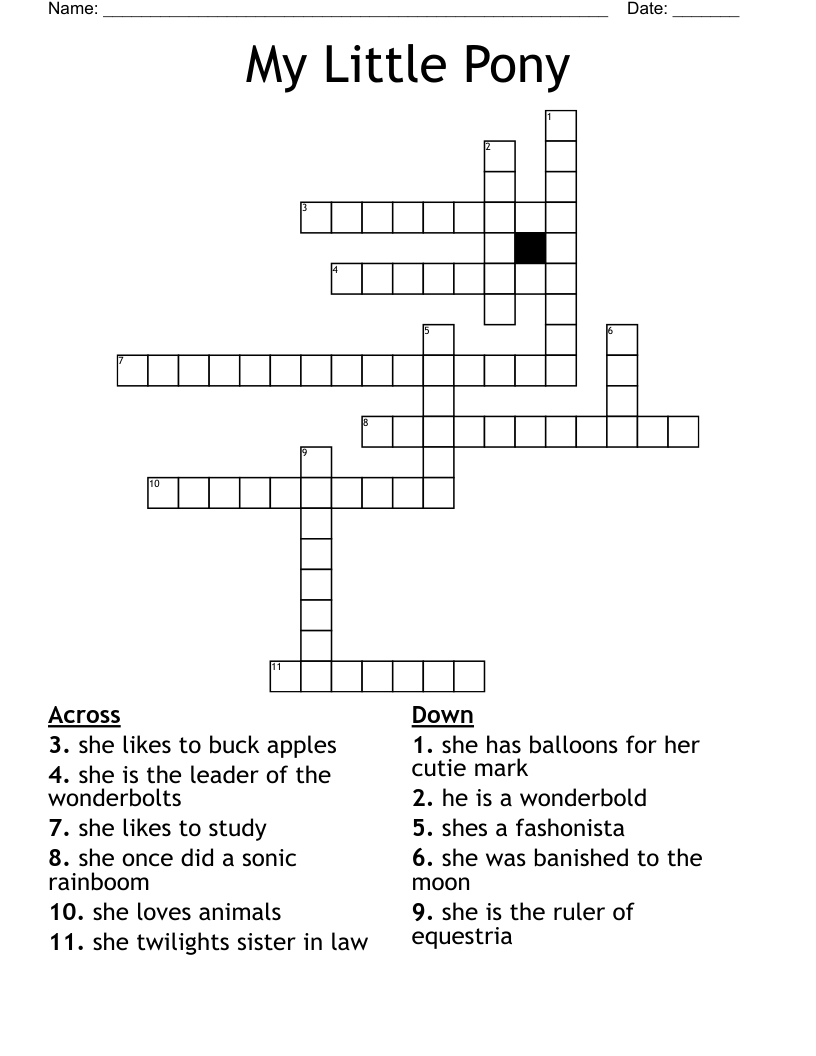 My Little Pony Crossword