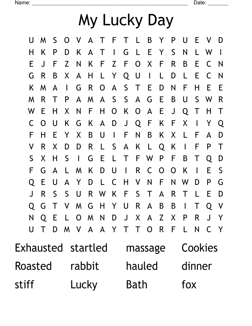 My Lucky Day Word Search