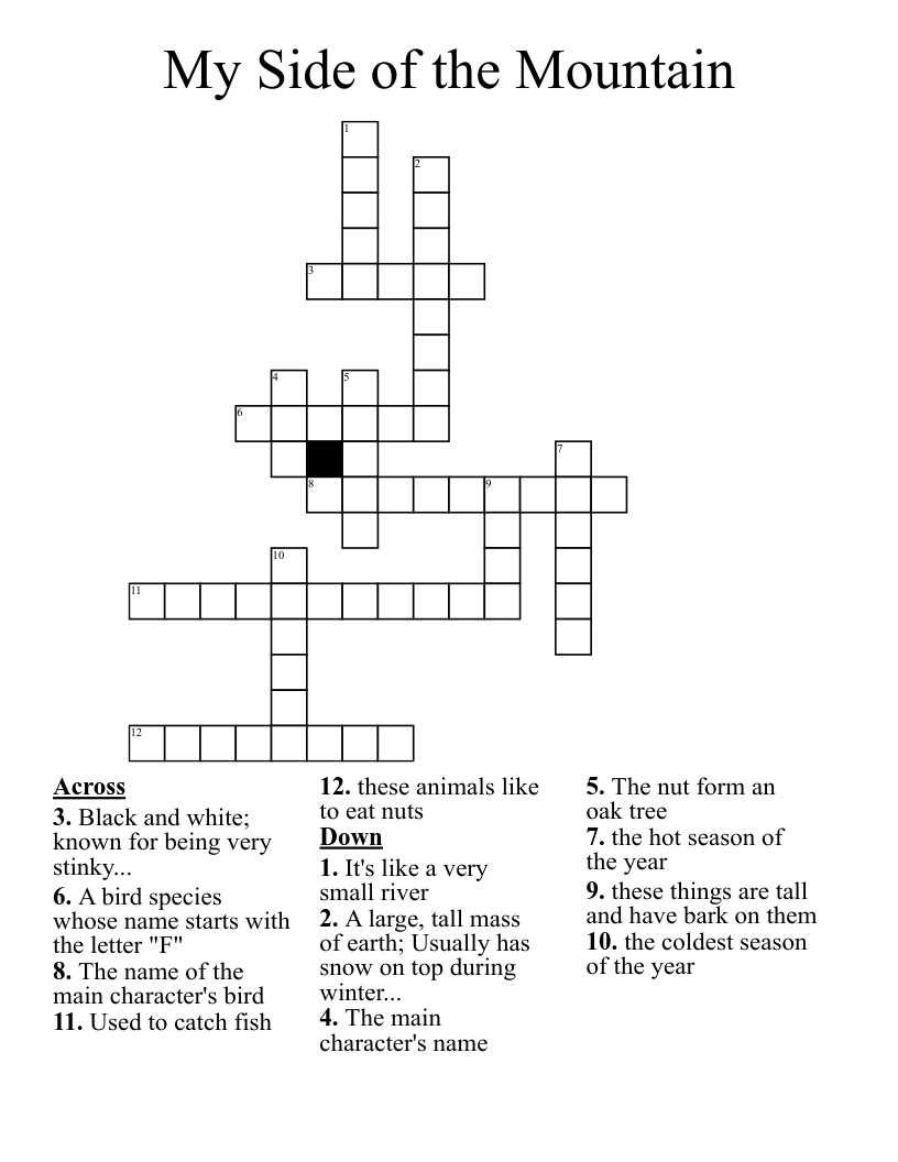 My Side of the Mountain Crossword