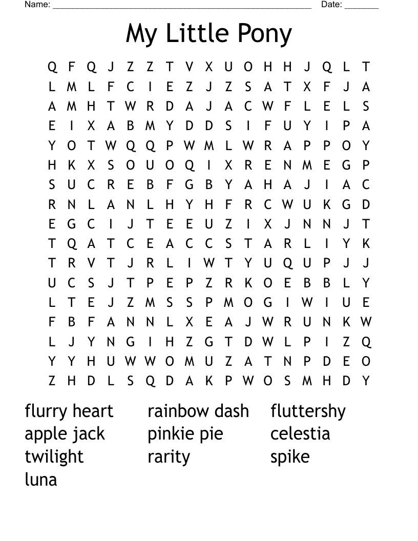My  Little Pony Word Search