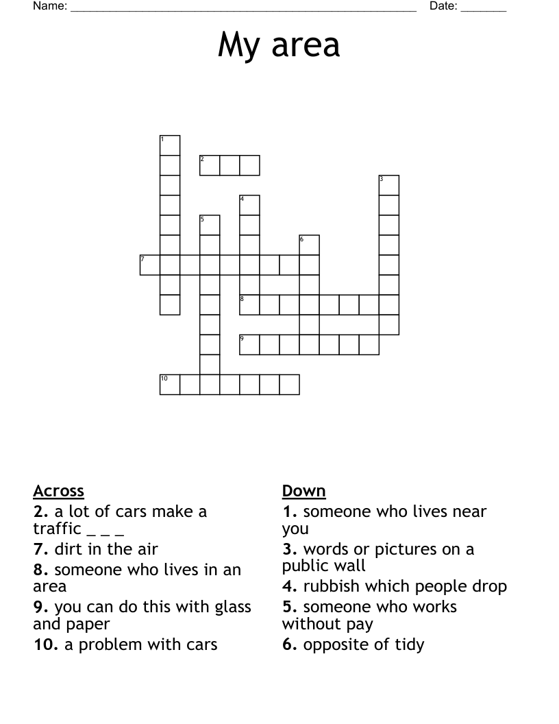 My area Crossword