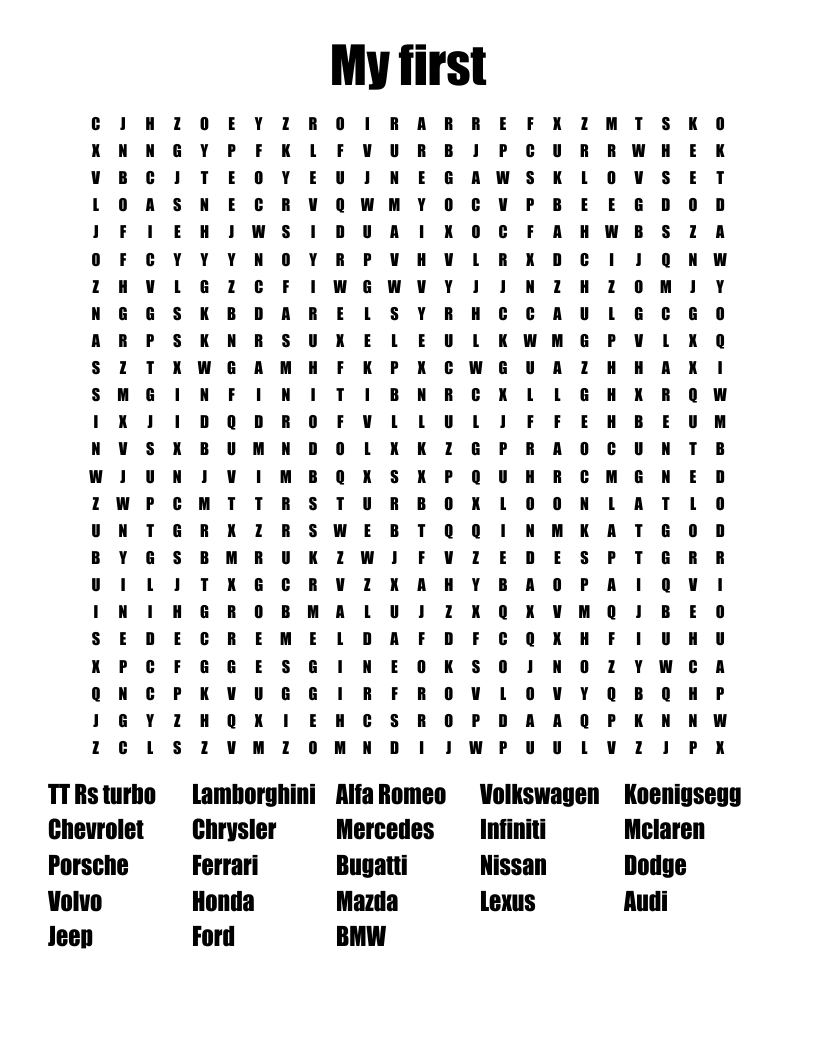My first Word Search