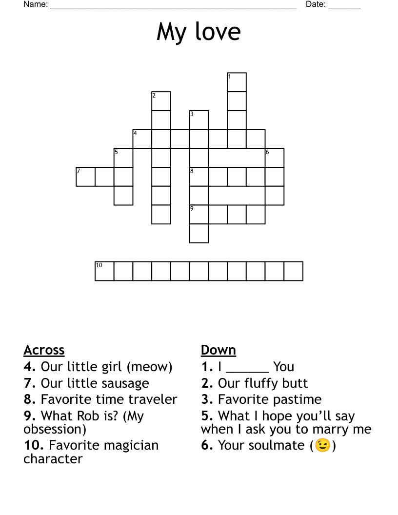 My love  Crossword