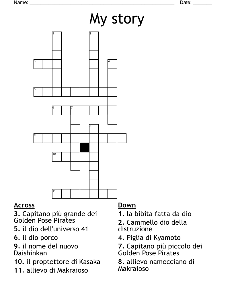 My story Crossword