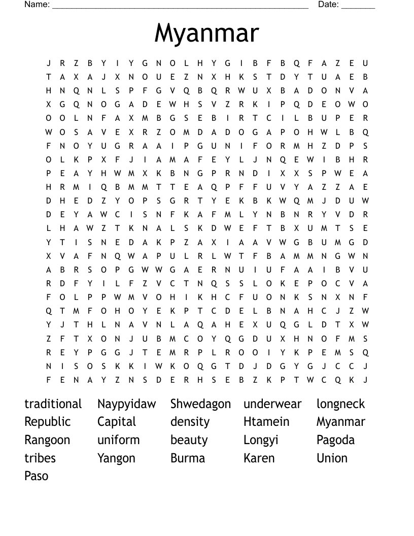 Myanmar Word Search