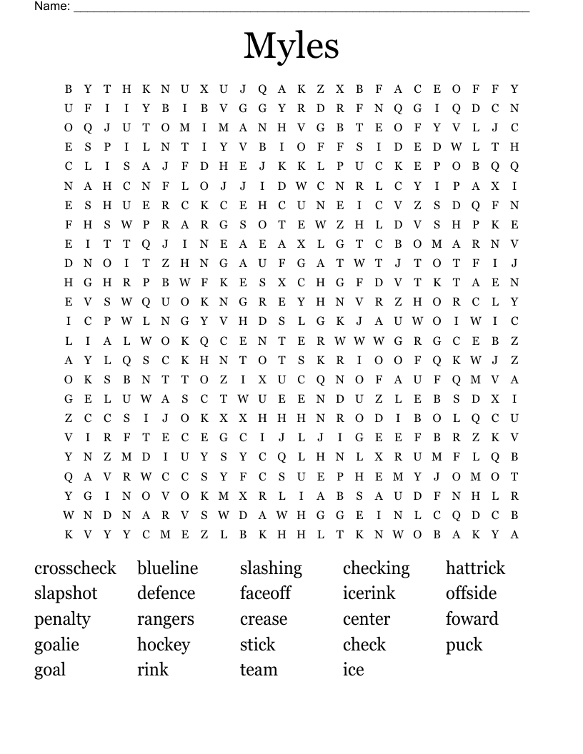 Myles  Word Search