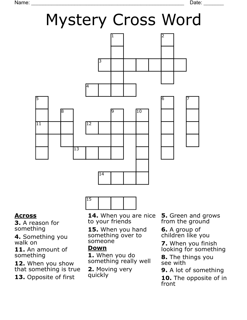 Mystery Cross Word 