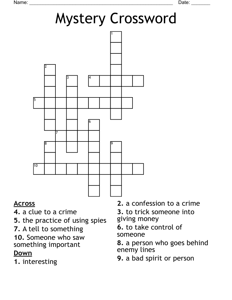 Mystery Crossword