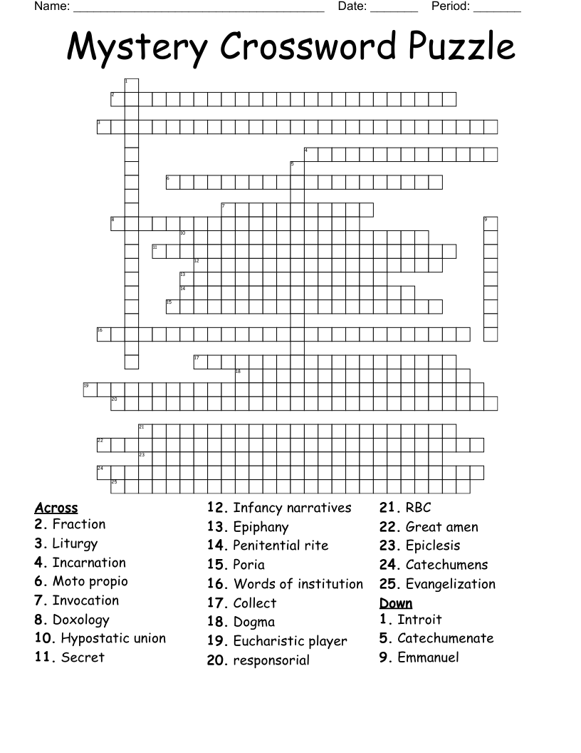 Mystery Crossword Puzzle