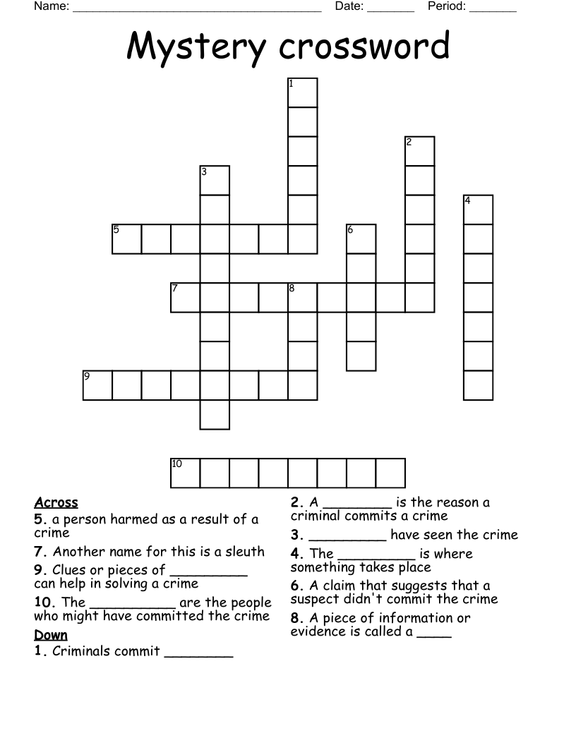 Mystery crossword