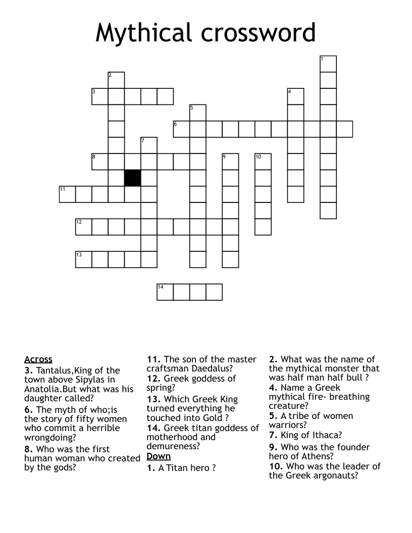 Mythical crossword