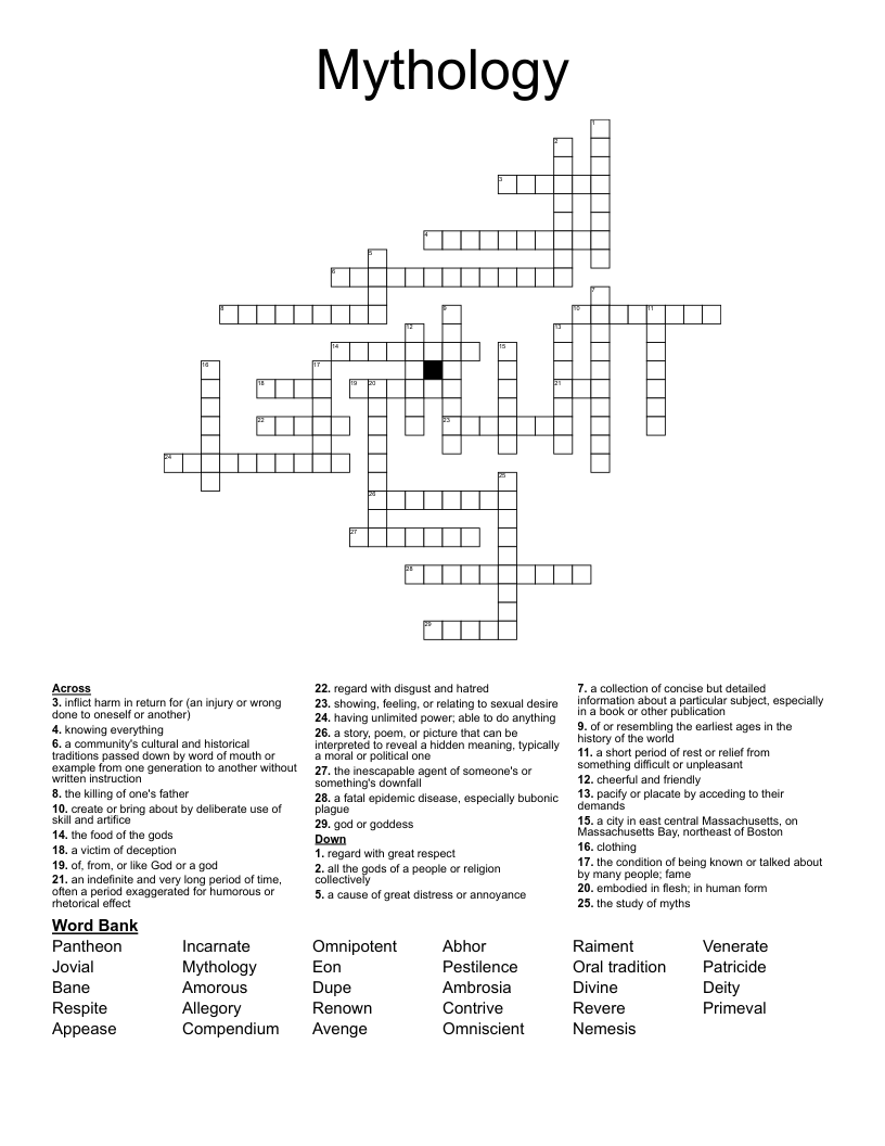 Mythology Crossword
