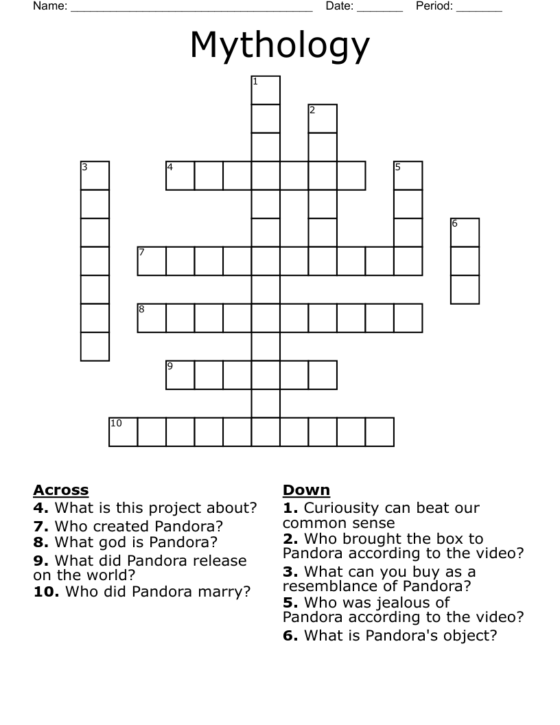 Mythology Crossword
