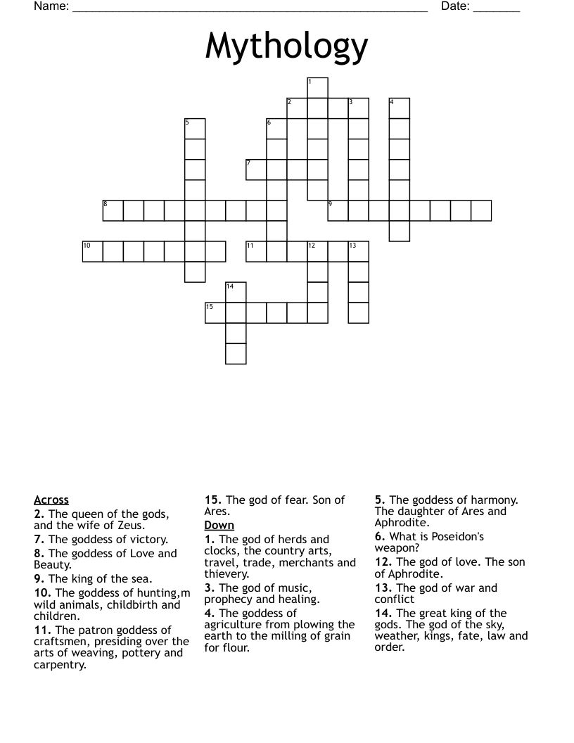 Mythology Crossword