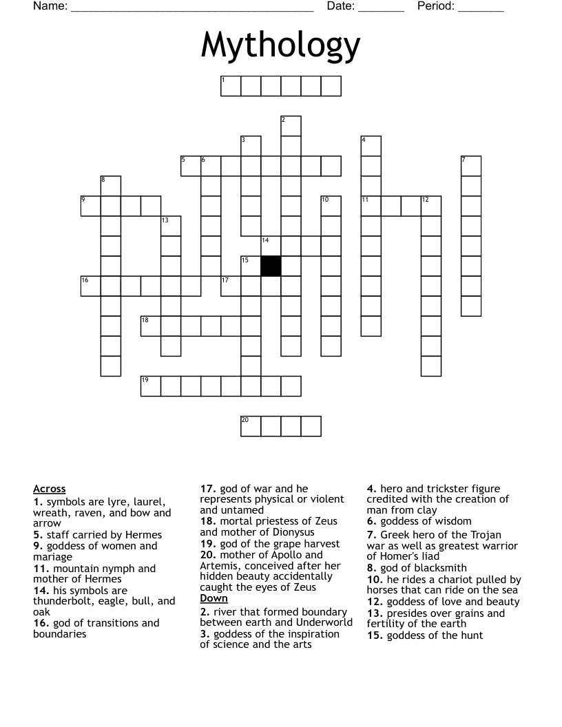 Mythology Crossword
