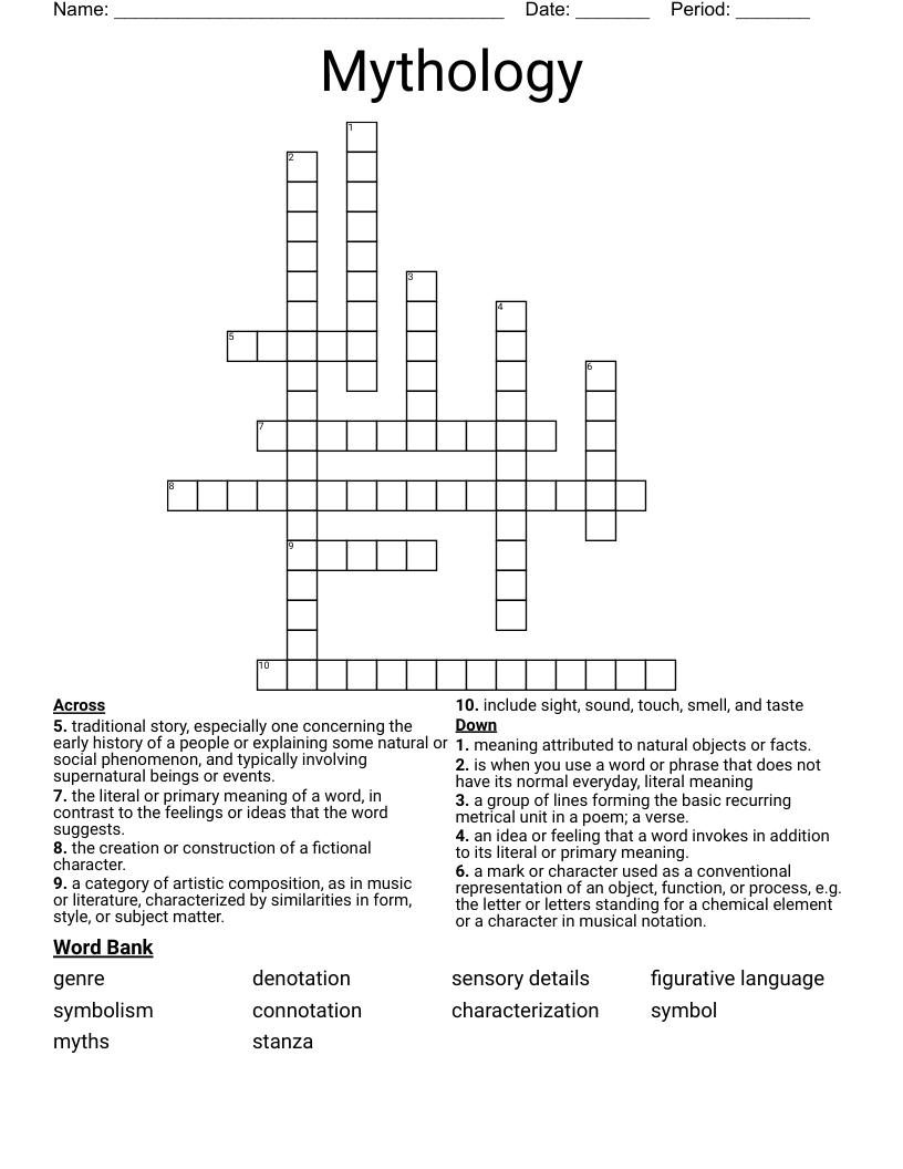 Mythology Crossword