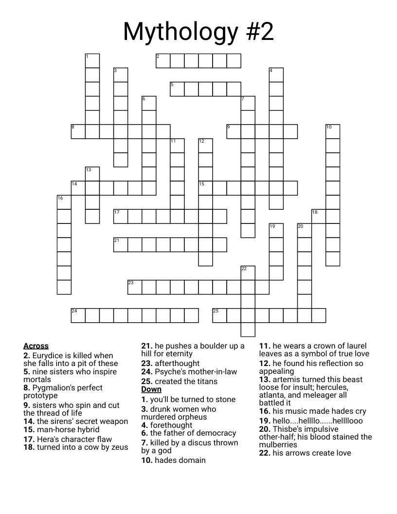 Mythology #2 Crossword