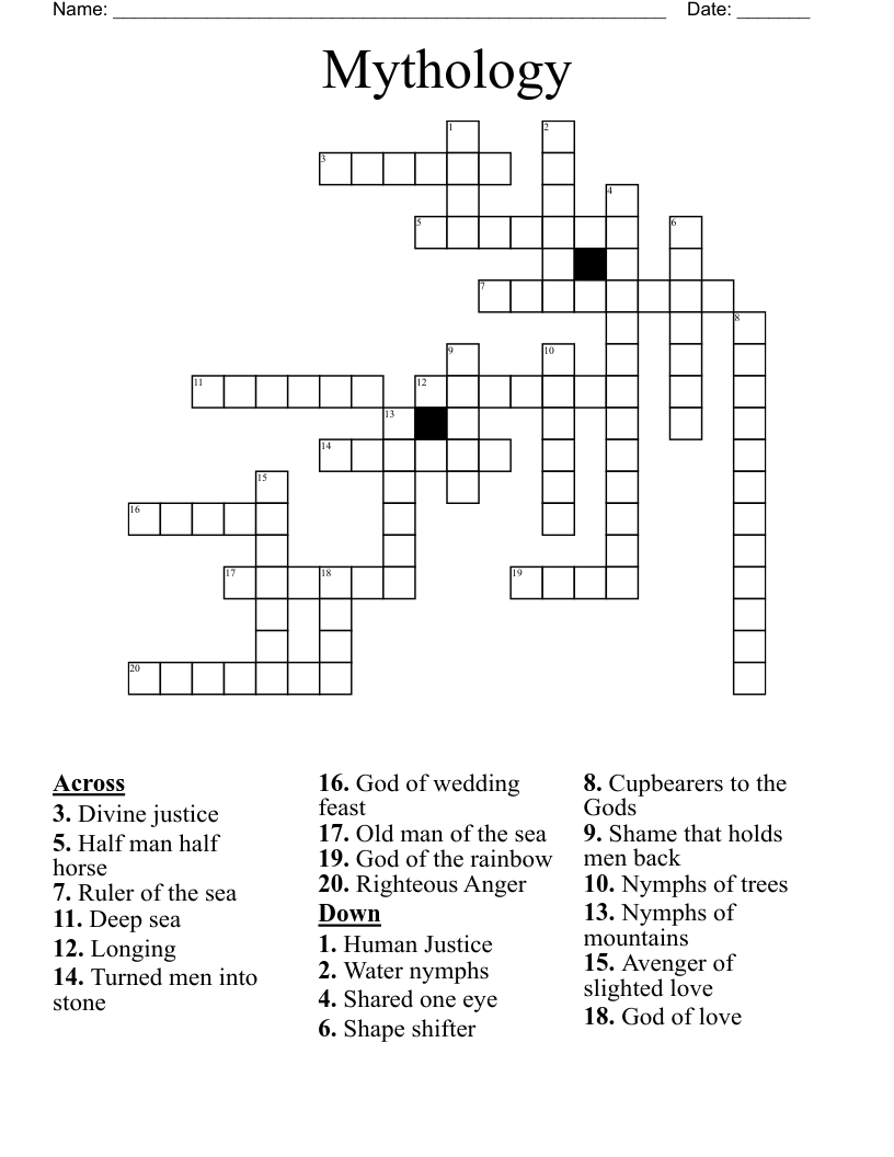 Mythology Crossword