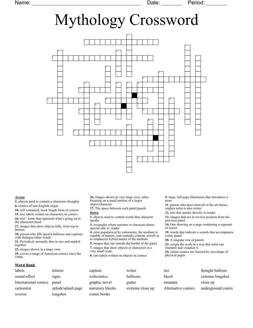 Mythology Crossword