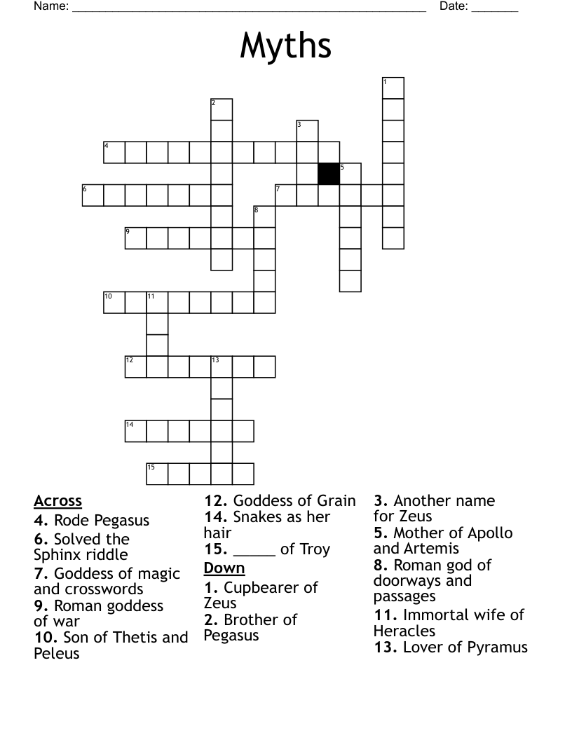 Myths Crossword