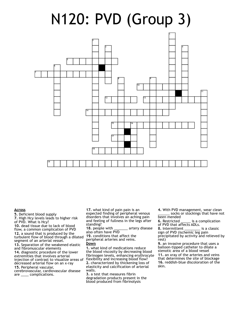 N120: PVD (Group 3) Crossword