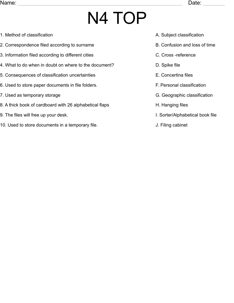 N4 TOP Worksheet