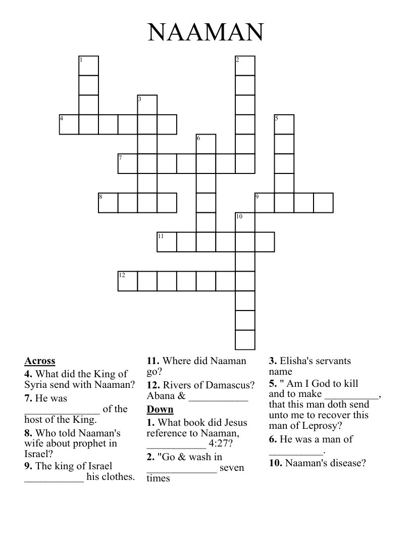 NAAMAN Crossword