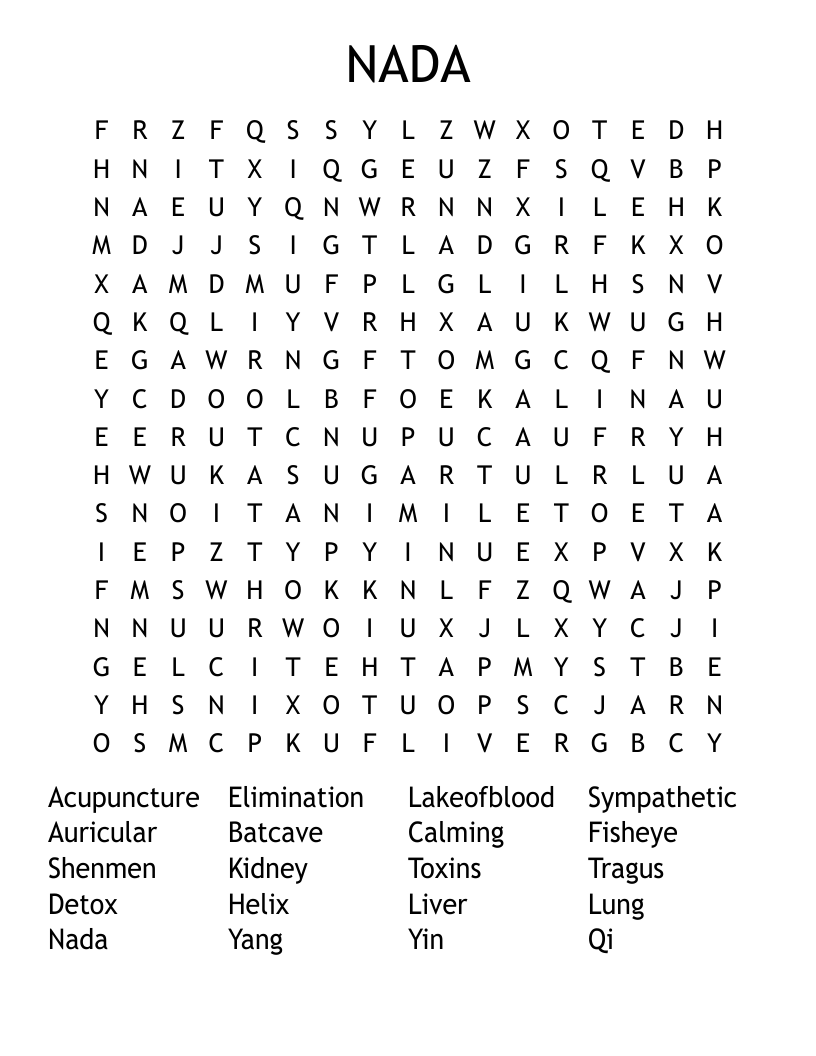 NADA Word Search