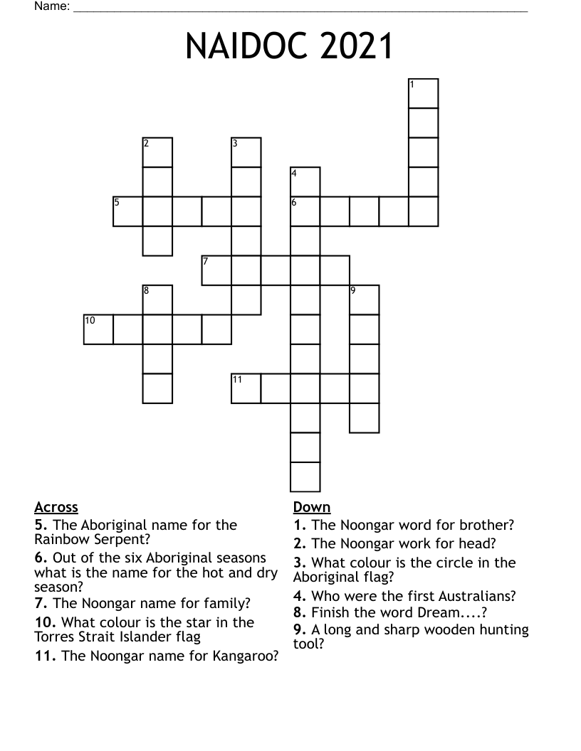 NAIDOC 2021 Crossword
