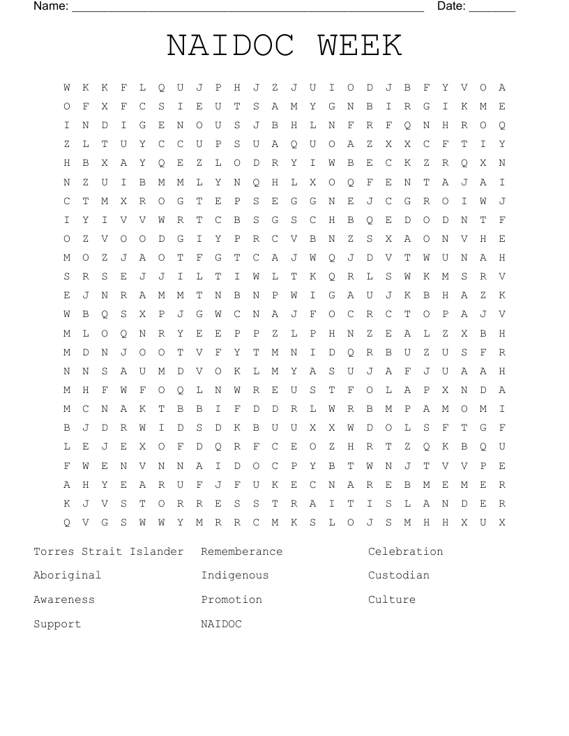 NAIDOC WEEK Word Search