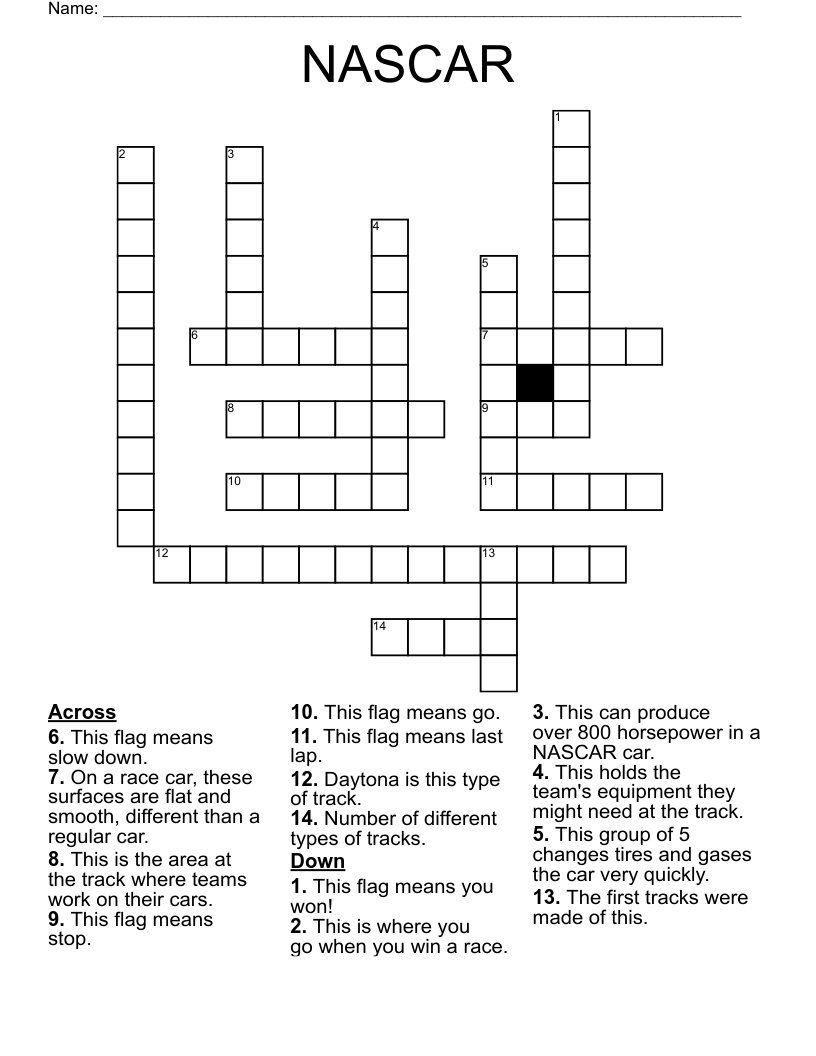 NASCAR Crossword