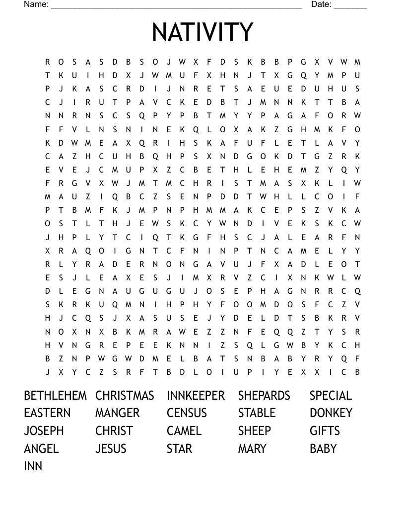 NATIVITY Word Search