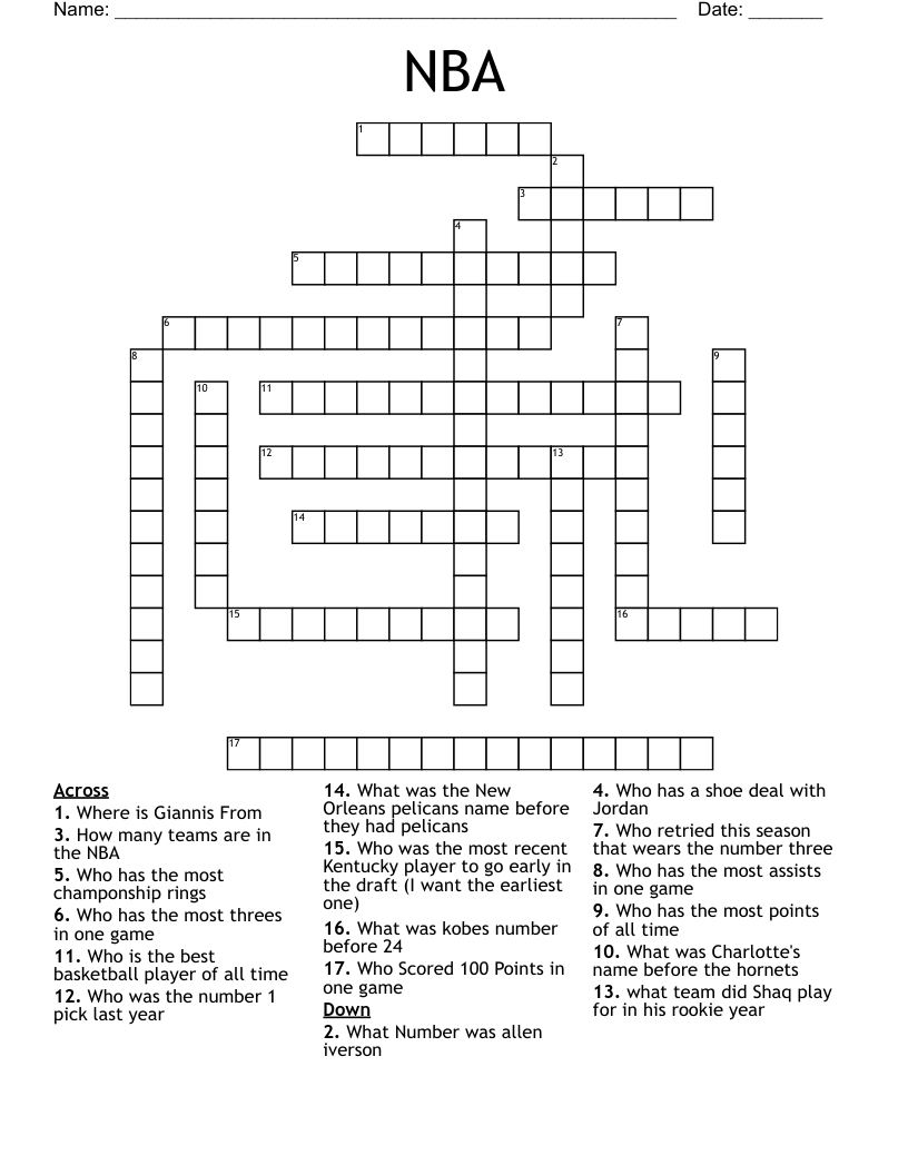 NBA Crossword