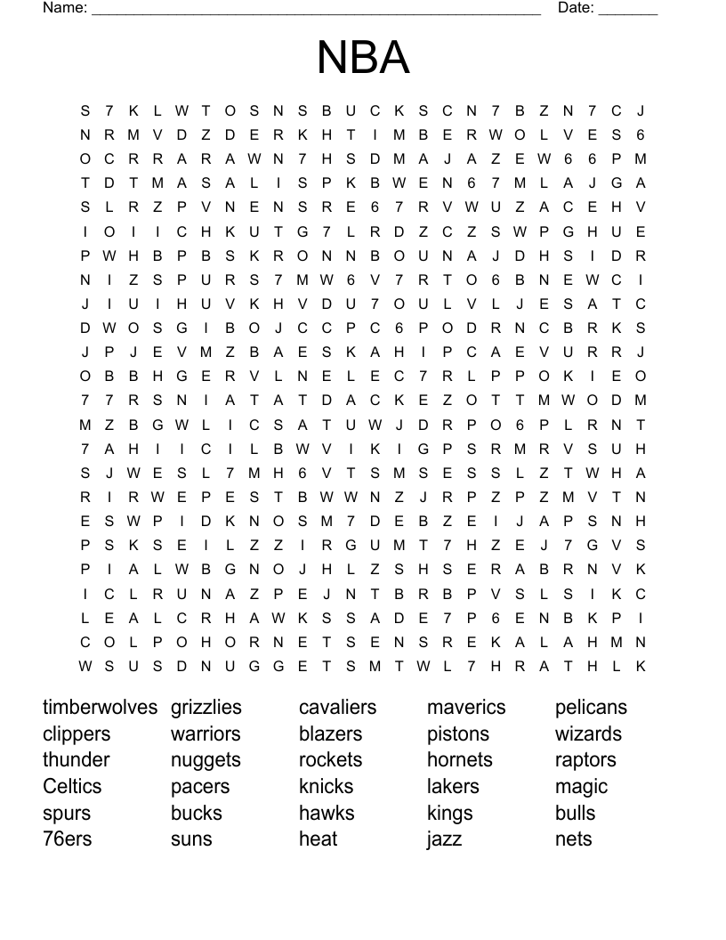 NBA Word Search
