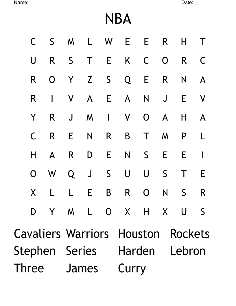 NBA Word Search