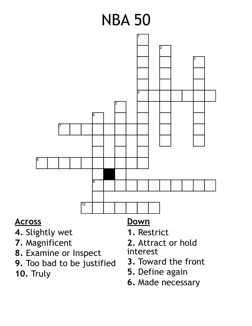 NBA 50 Crossword