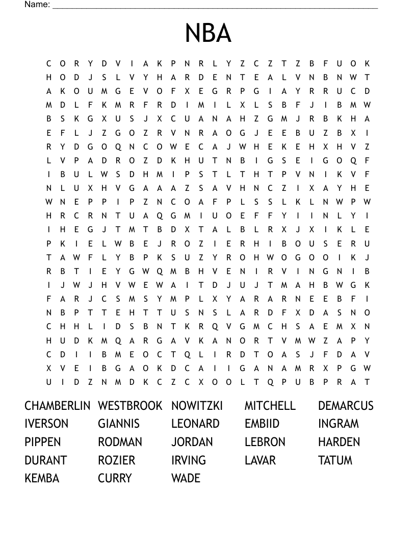 NBA Word Search
