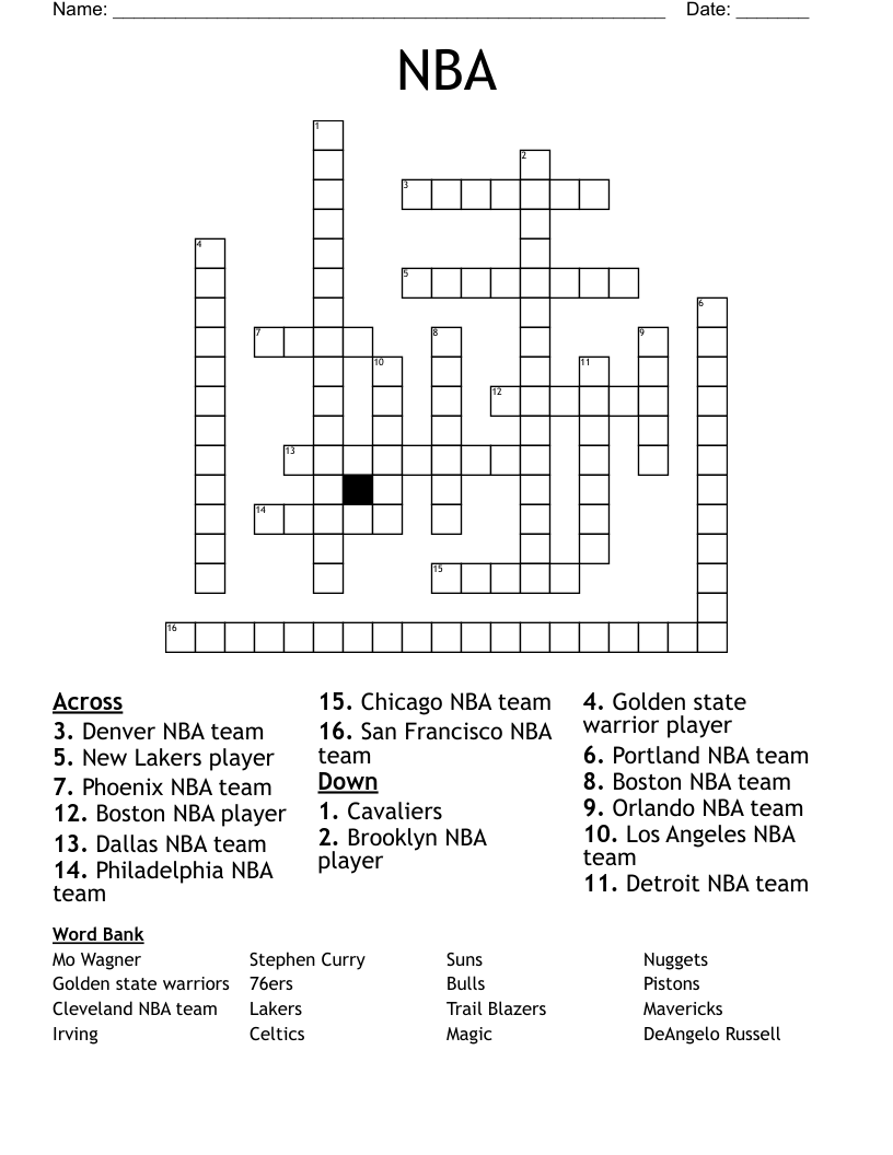 NBA Crossword