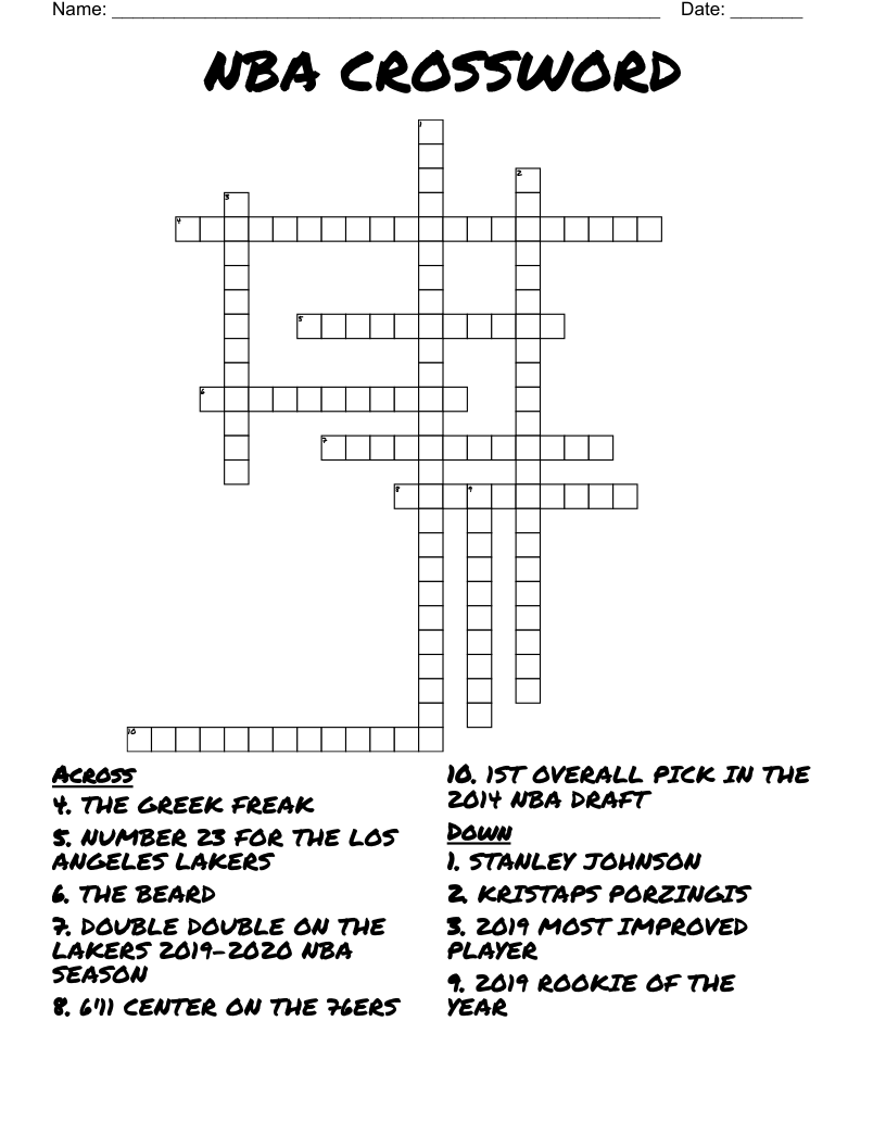 NBA CROSSWORD