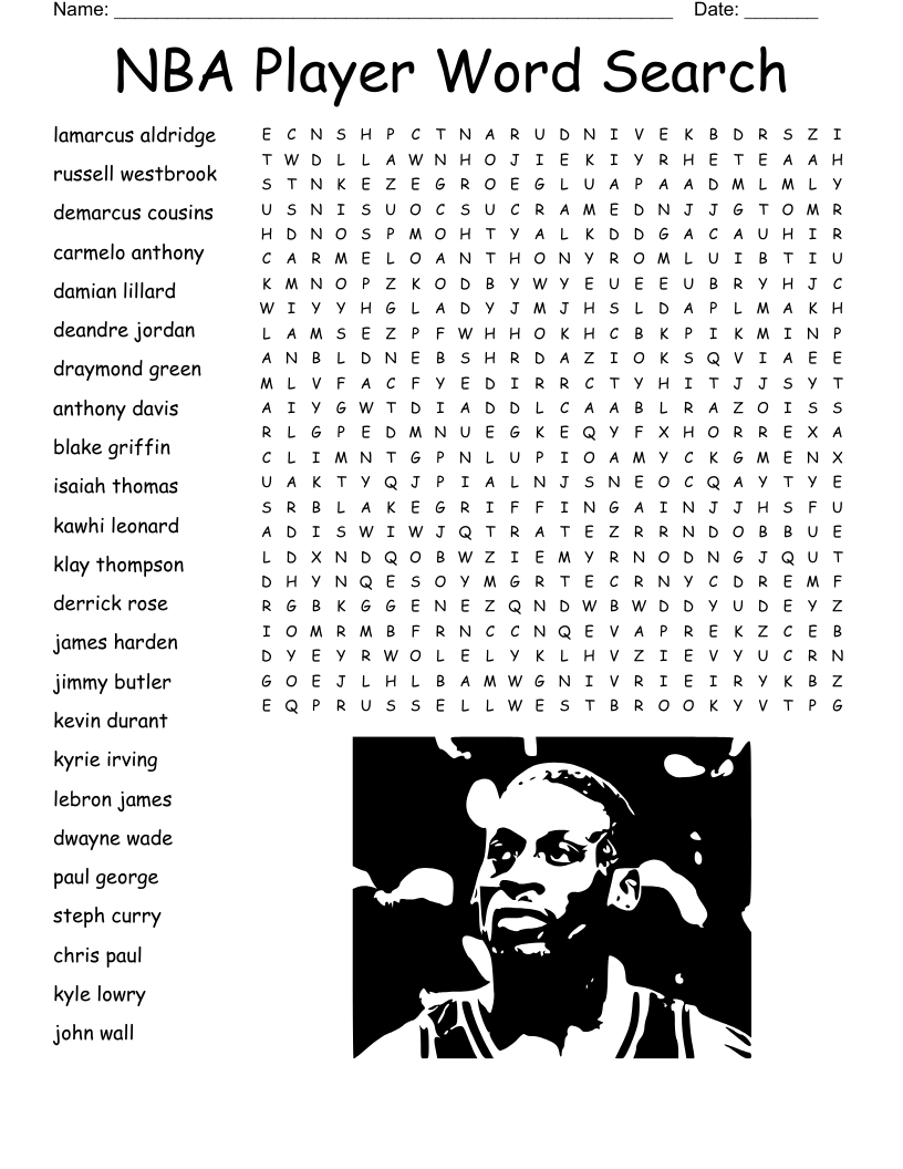 NBA Player Word Search