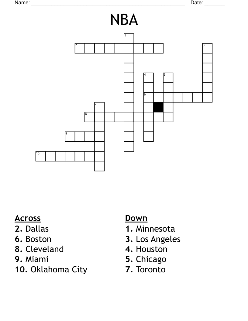 NBA  Crossword