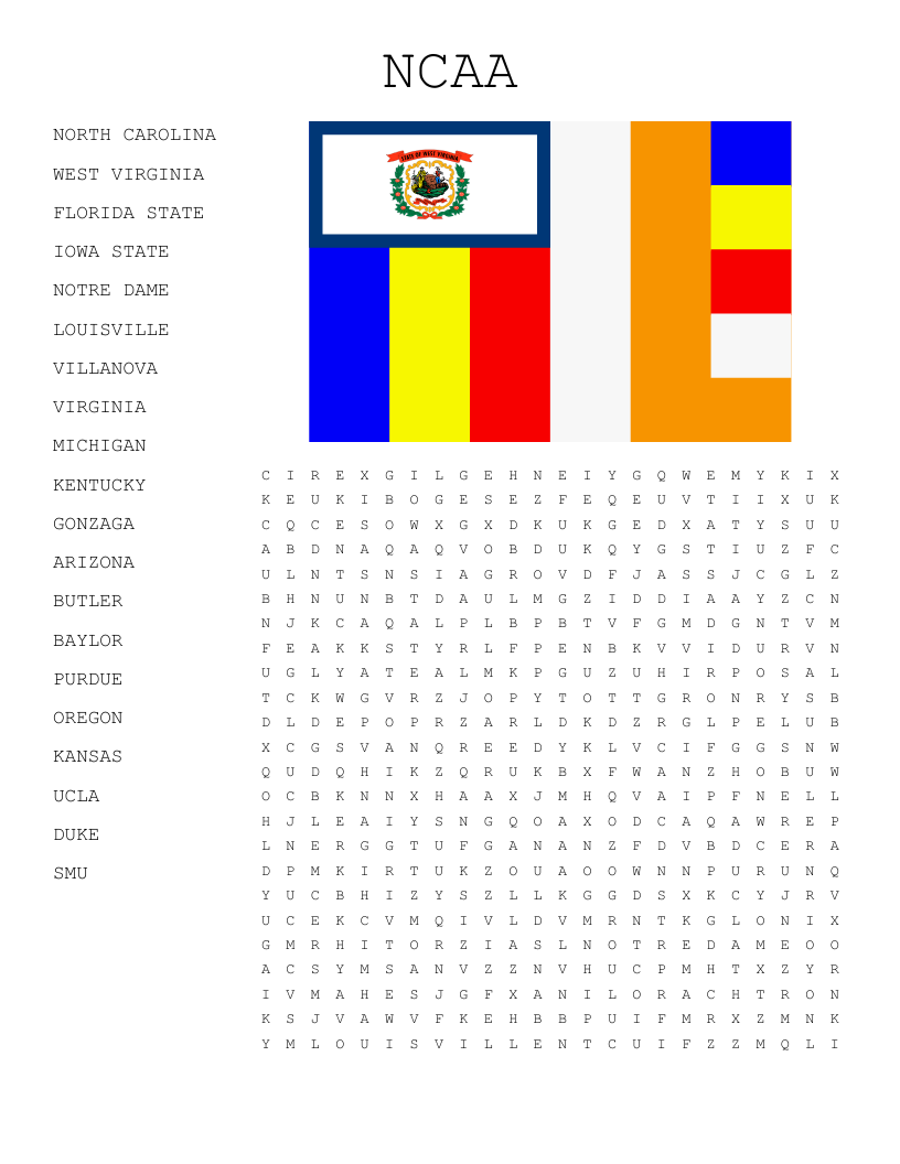 NCAA  Word Search