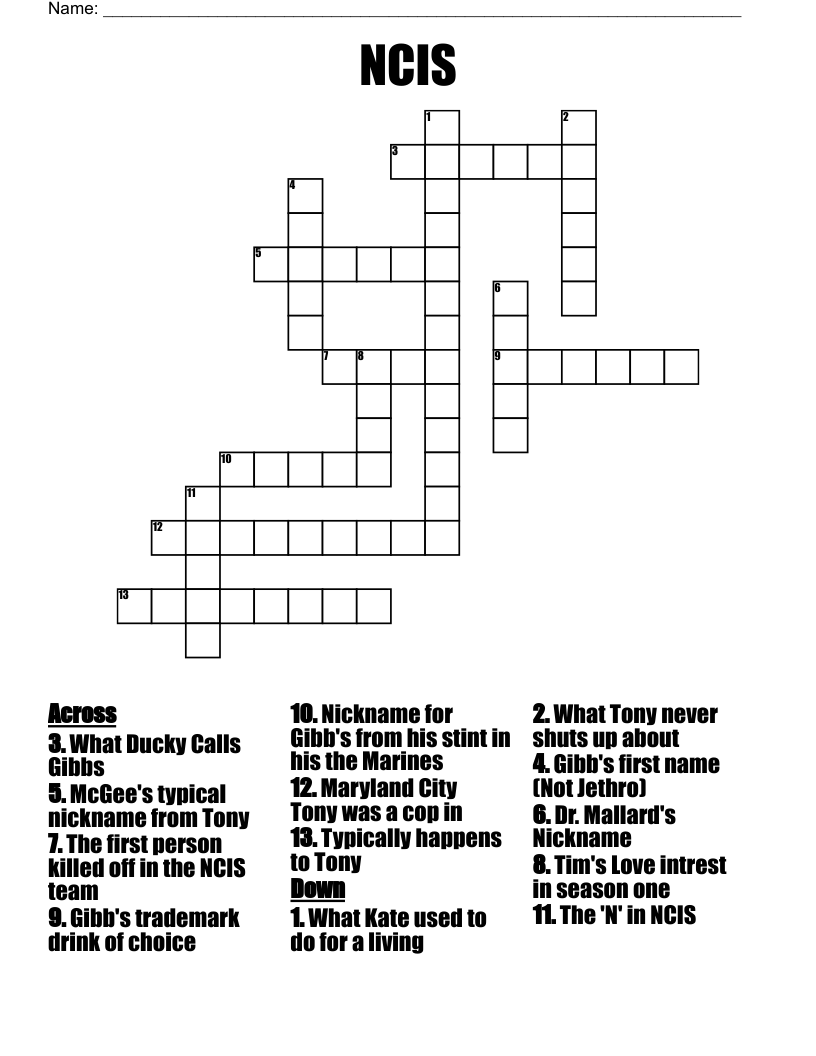 NCIS Crossword
