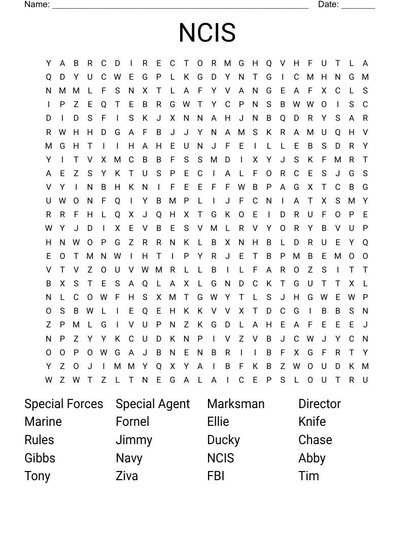 NCIS Word Search