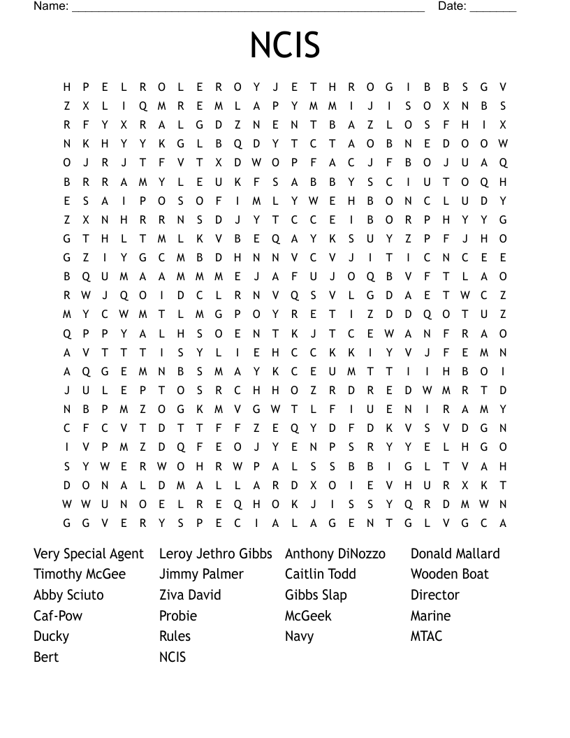 NCIS Word Search