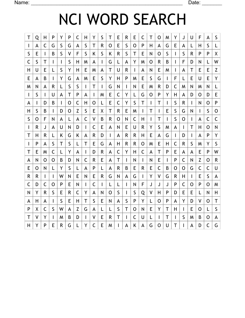 NCI WORD SEARCH