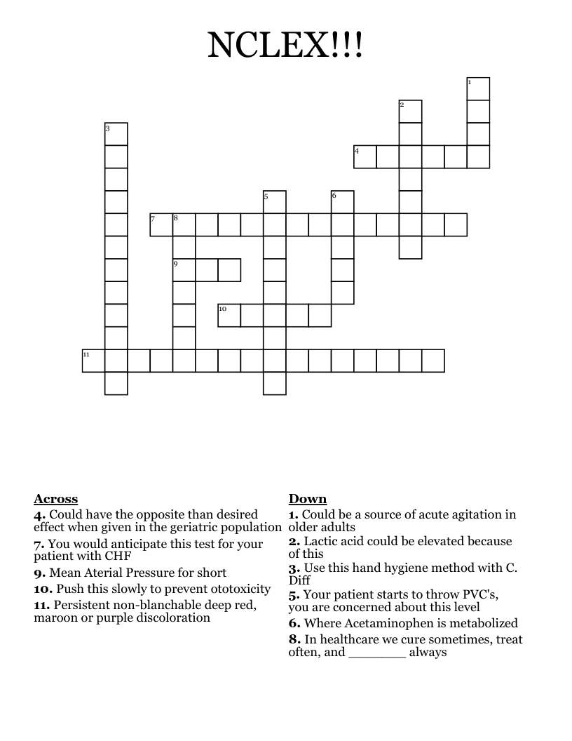 NCLEX!!! Crossword